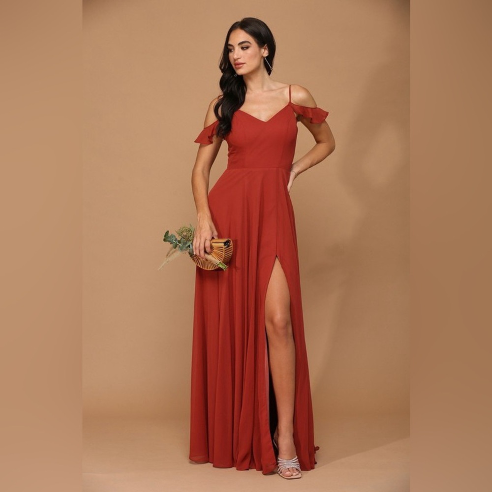 Chiffon Gown With Front Slit